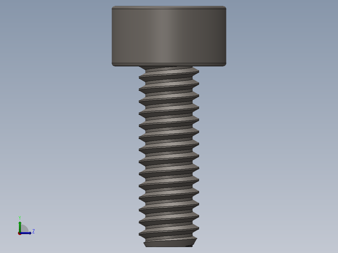 Screw_DIN_912_M2x6F_A2.SLDPRT公制内六角螺钉左视图