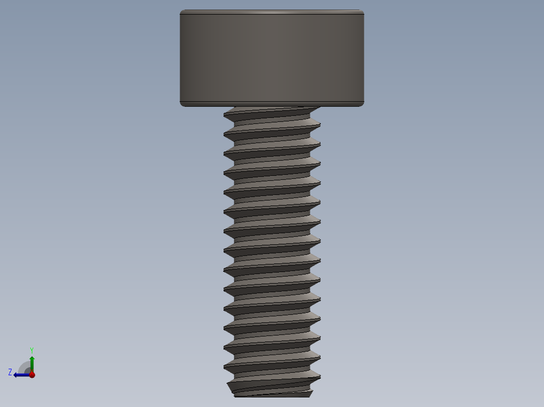 Screw_DIN_912_M2x6F_A2.SLDPRT公制内六角螺钉右视图