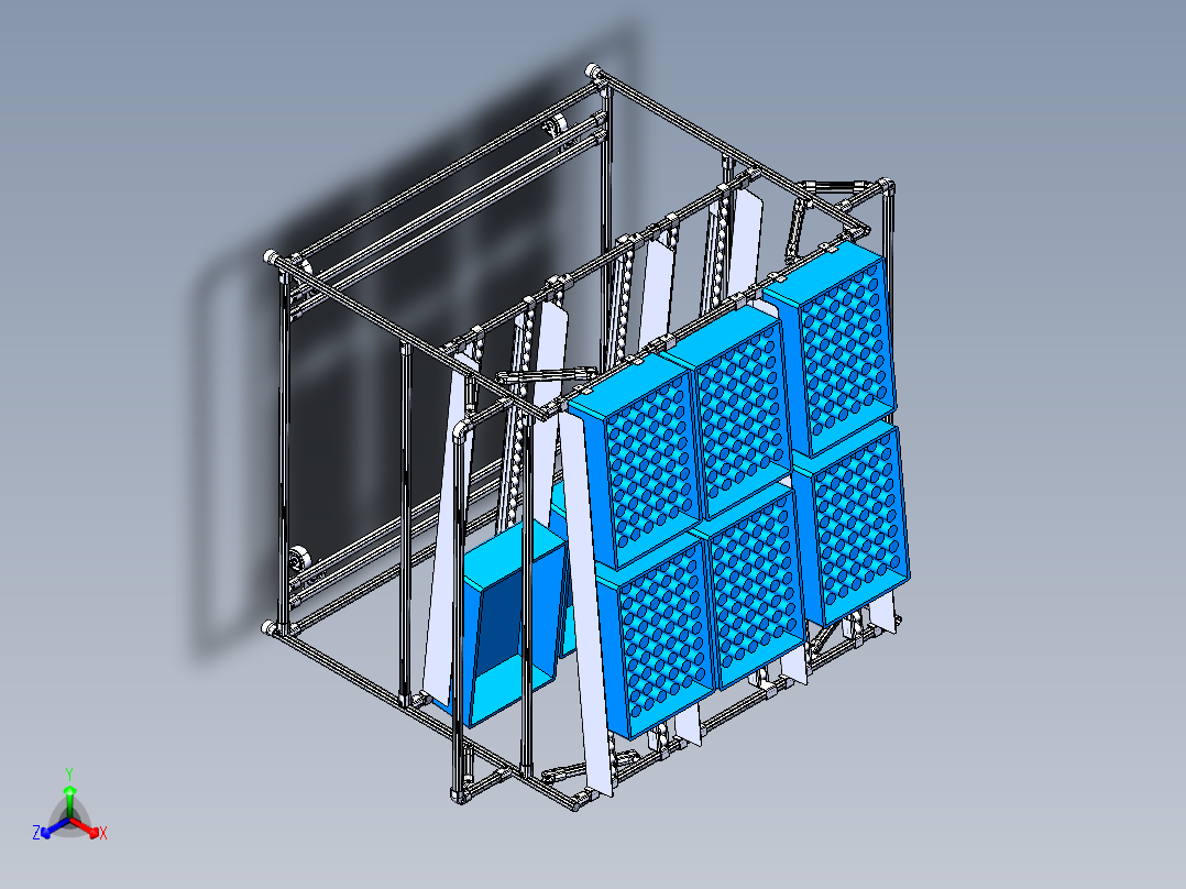 精益管料架正等轴测图