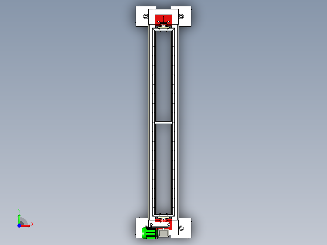 大跨距头尾座式变位机设计前视图