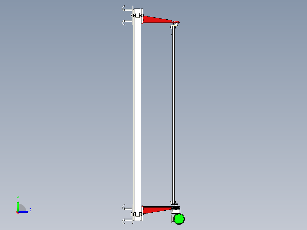 大跨距头尾座式变位机设计左视图