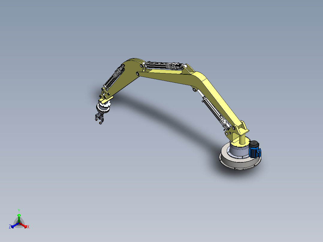 电缸驱动机械臂正等轴测图