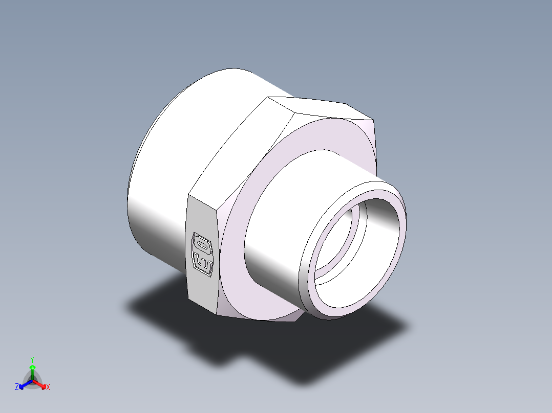 直通变径-GR、1C-22-30正等轴测图