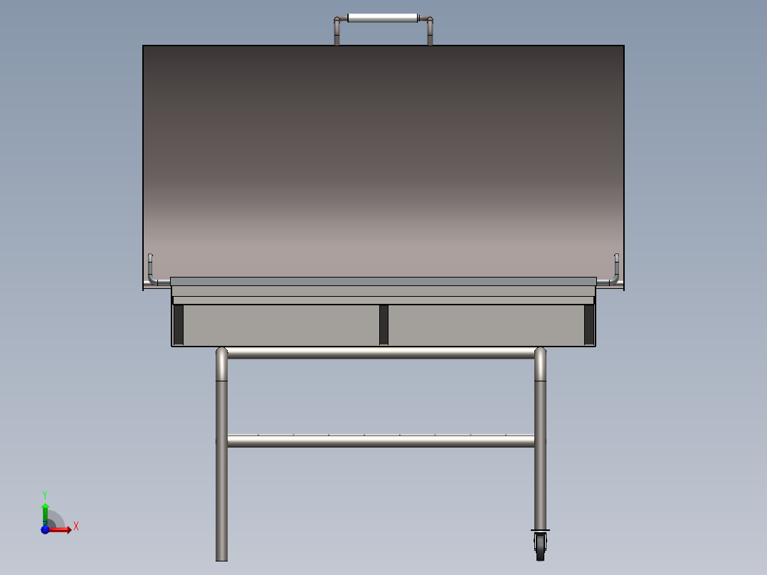 烧烤架 烧烤箱 3D模型SolidWorks三维设计图前视图
