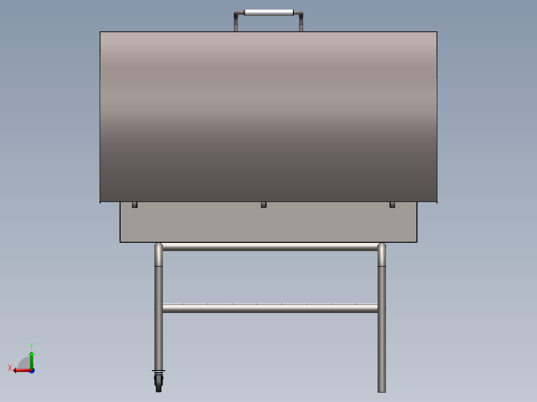 烧烤架 烧烤箱 3D模型SolidWorks三维设计图后视图