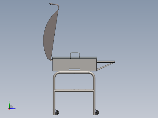 烧烤架 烧烤箱 3D模型SolidWorks三维设计图左视缩略图