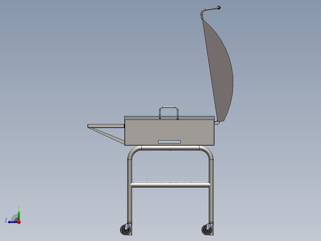 烧烤架 烧烤箱 3D模型SolidWorks三维设计图右视图