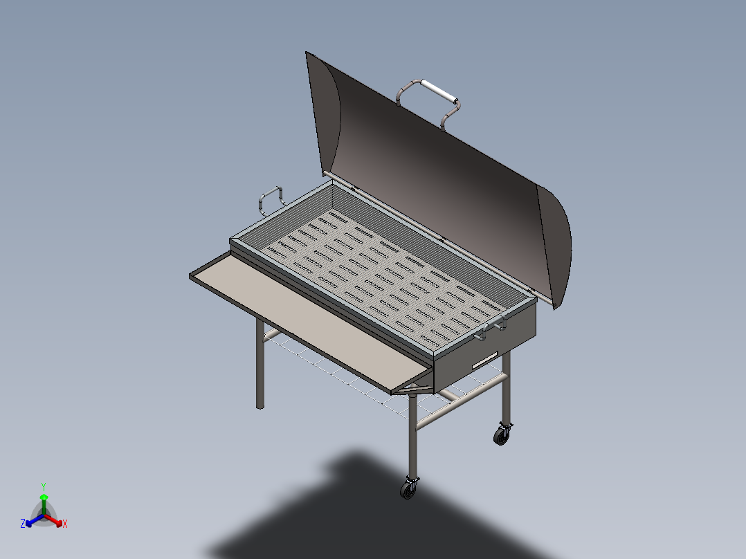 烧烤架 烧烤箱 3D模型SolidWorks三维设计图正等轴测图
