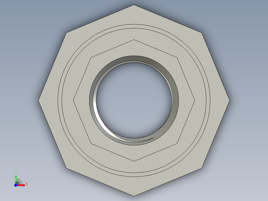 螺纹管活接-等径内丝直通 DN10前视图