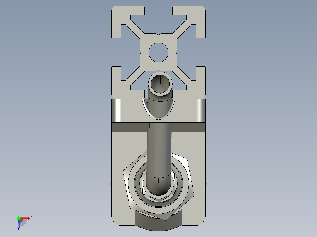 气动锁定系统俯视图