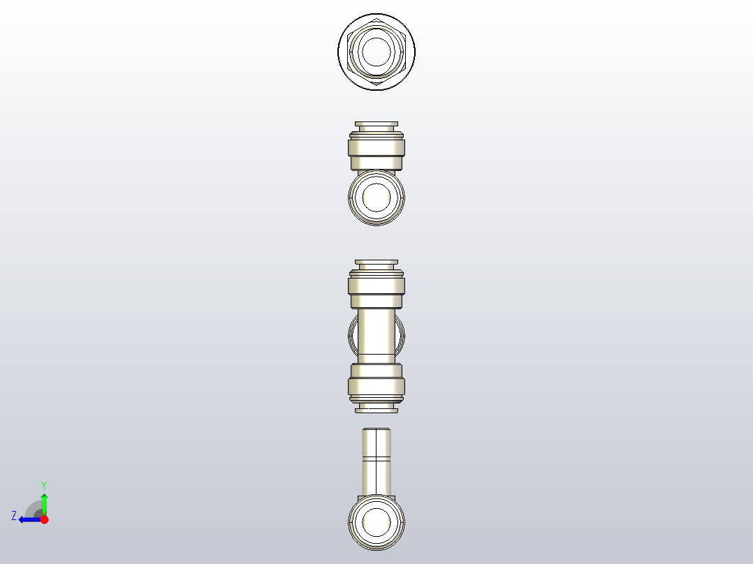 塑料快速接头右视图