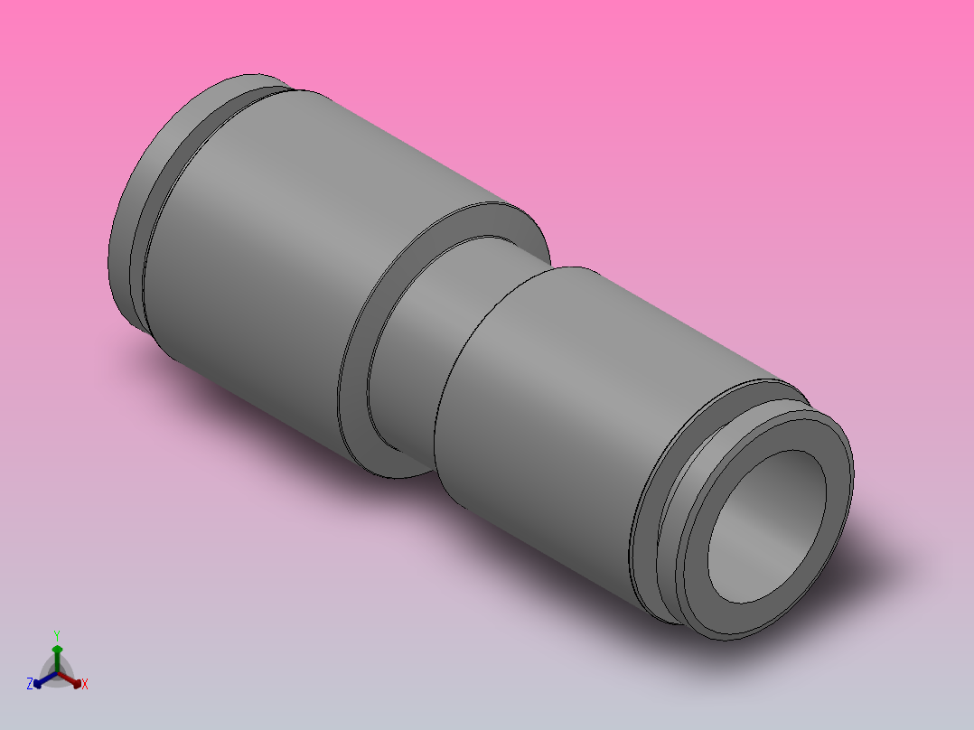 IPUT 全铜直通管接头_IPUT12-10正等轴测图