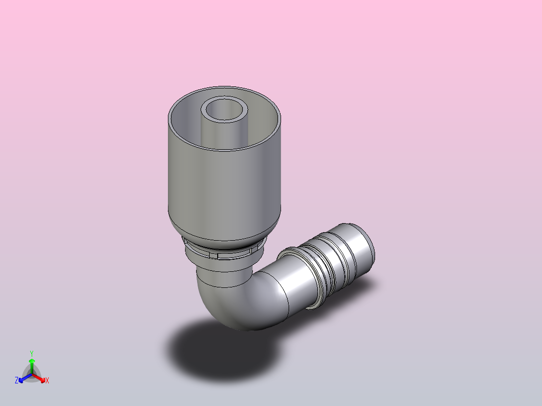标准液压接头1ET43-18-10正等轴测图