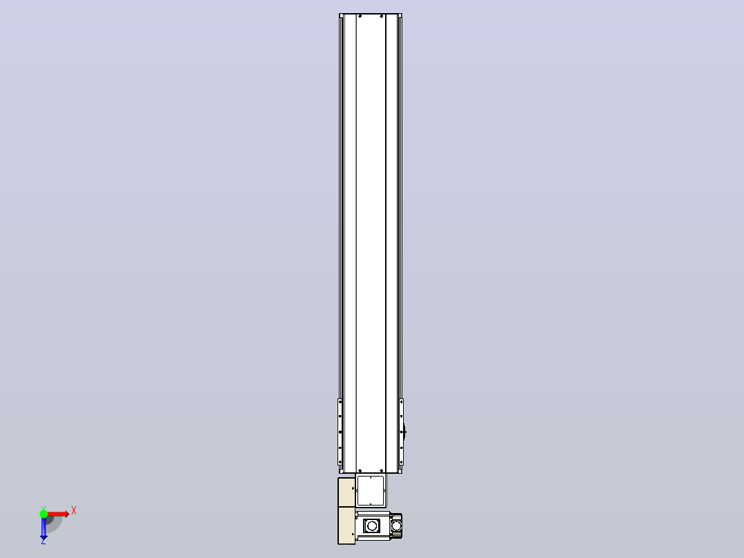 皮带直线轴半封闭可选导轨TPA-HNB-220D-176-L1200-ML-C-P1K-N3俯视图