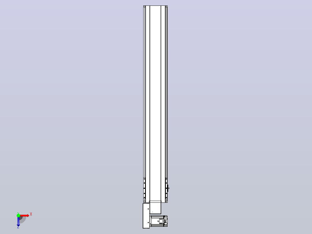 皮带直线轴半封闭可选导轨TPA-HNB-175D-140-L1150-ML-Y-P75-N3俯视图