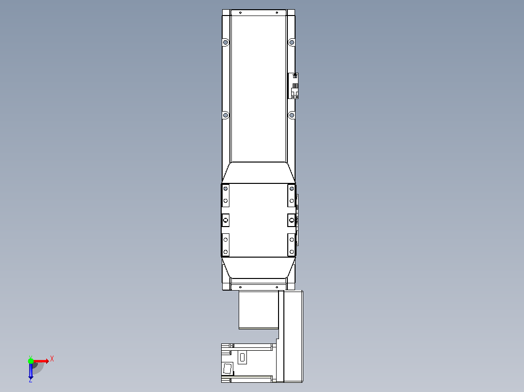 机器人皮带驱动直线轴TPA-GCB-150-P80-L250-QR-M75-N3俯视图