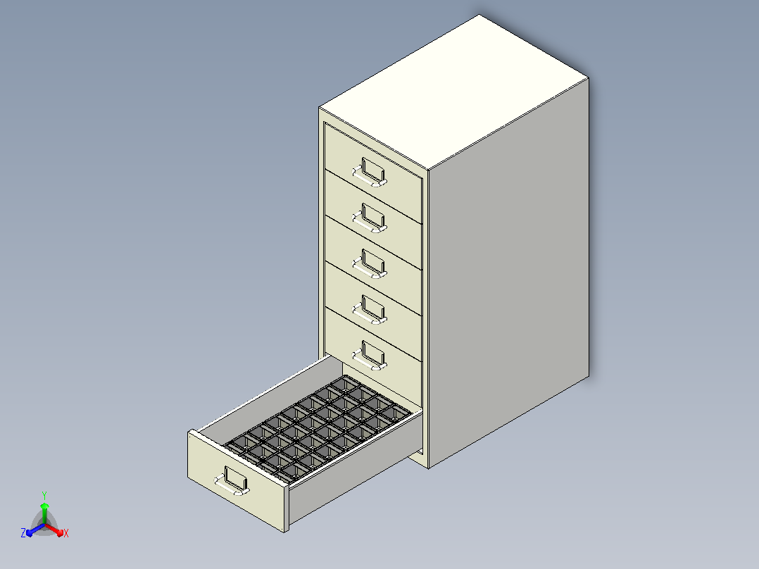 IKEA Helmer with Gridfinity正等轴测图