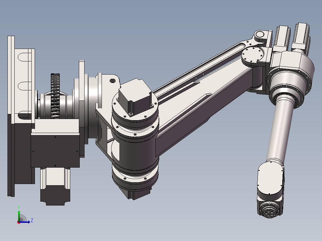 一种斜孔焊接机器人的结构设计sw+CAD+说明书左视图