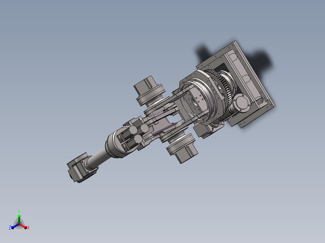 一种斜孔焊接机器人的结构设计sw+CAD+说明书正等轴测图