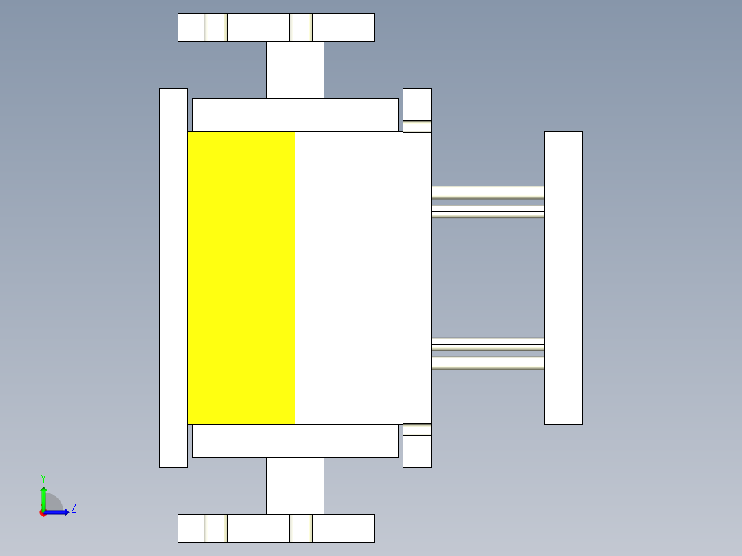 低压铝铸造模具一套3D模型左视图