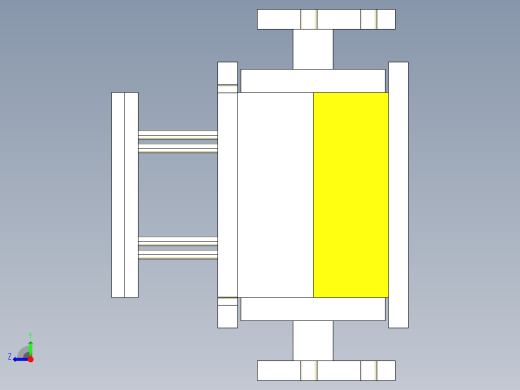 低压铝铸造模具一套3D模型右视缩略图