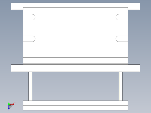 低压铝铸造模具一套3D模型俯视缩略图