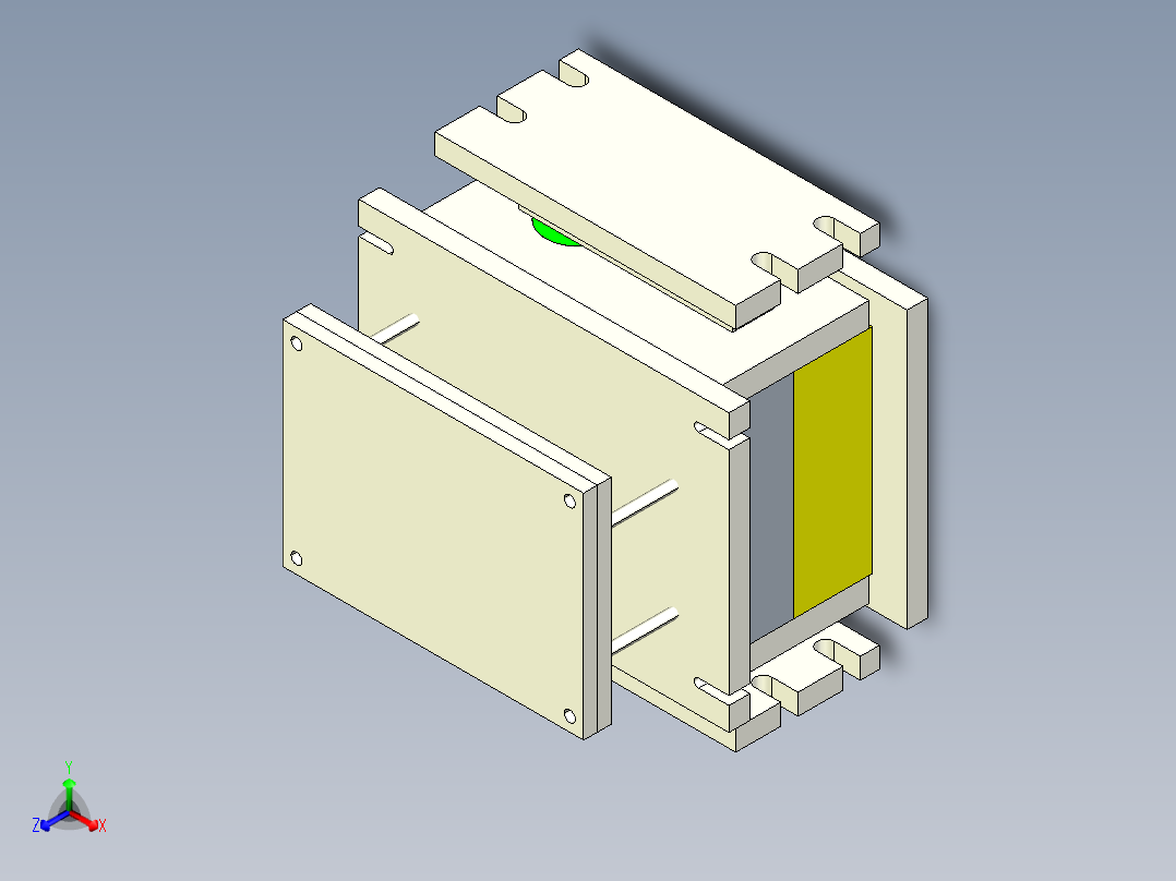 低压铝铸造模具一套3D模型正等轴测图