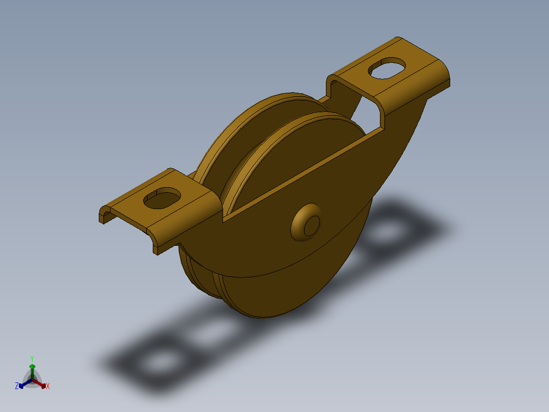 滚轮总成3D模型正等轴测图
