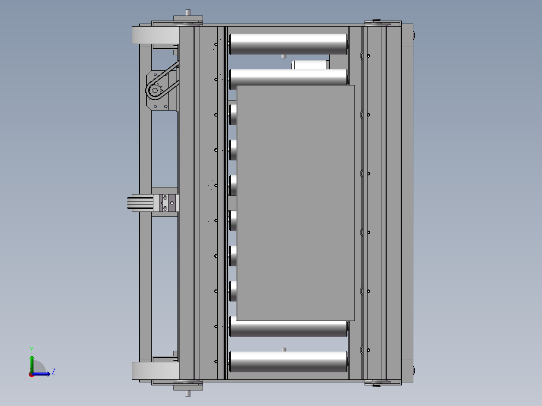 送输线翻转机、L型翻转机构左视图