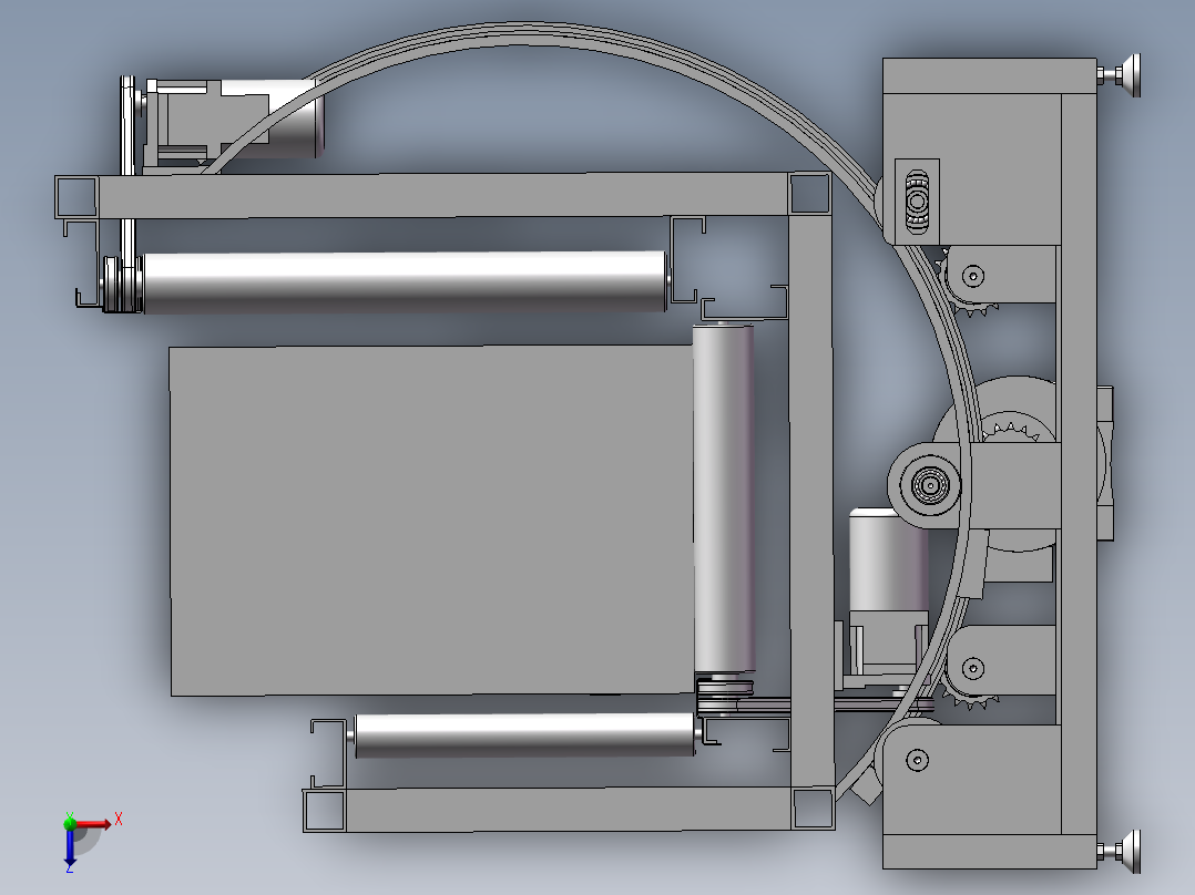 送输线翻转机、L型翻转机构俯视图