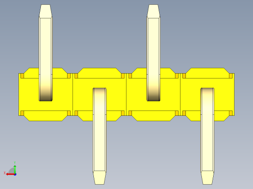 彩色公排针 100mil 2.54mm 系列-DS1022_yellow_04p_100mil_Type_SMT_R2_rev1.0后视缩略图