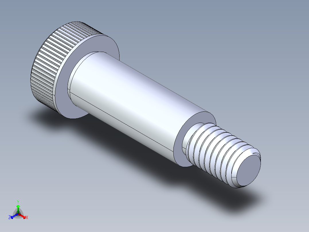 内六角螺螺栓-SB 0.375-16 x 1.25正等轴测图