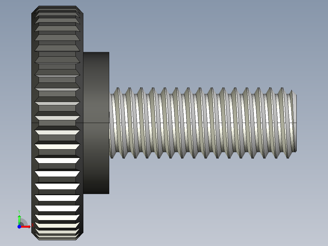 滚花旋钮-Knurled Knob 10-32x0.625x.500.STEP前视图
