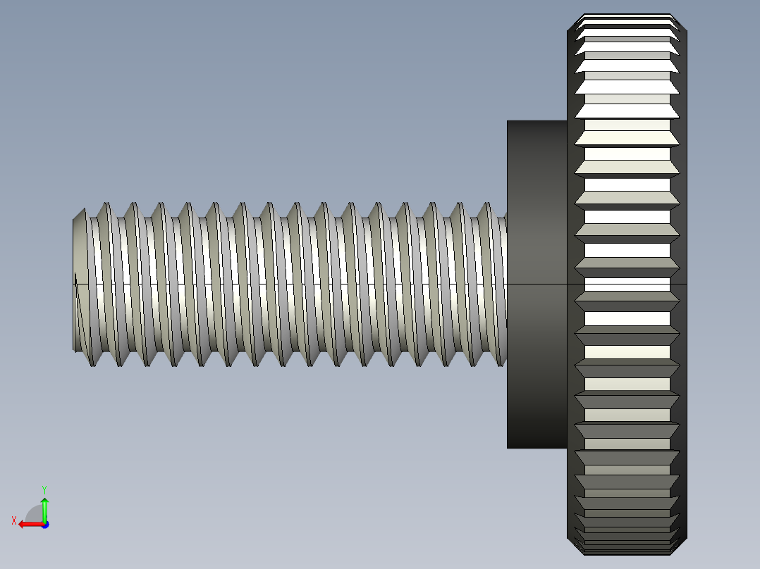 滚花旋钮-Knurled Knob 10-32x0.625x.500.STEP后视图