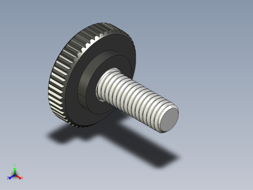 滚花旋钮-Knurled Knob 10-32x0.625x.500.STEP正等轴测缩略图