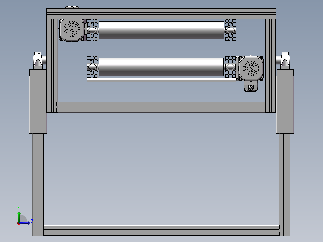 自制翻转夹紧皮带机左视图