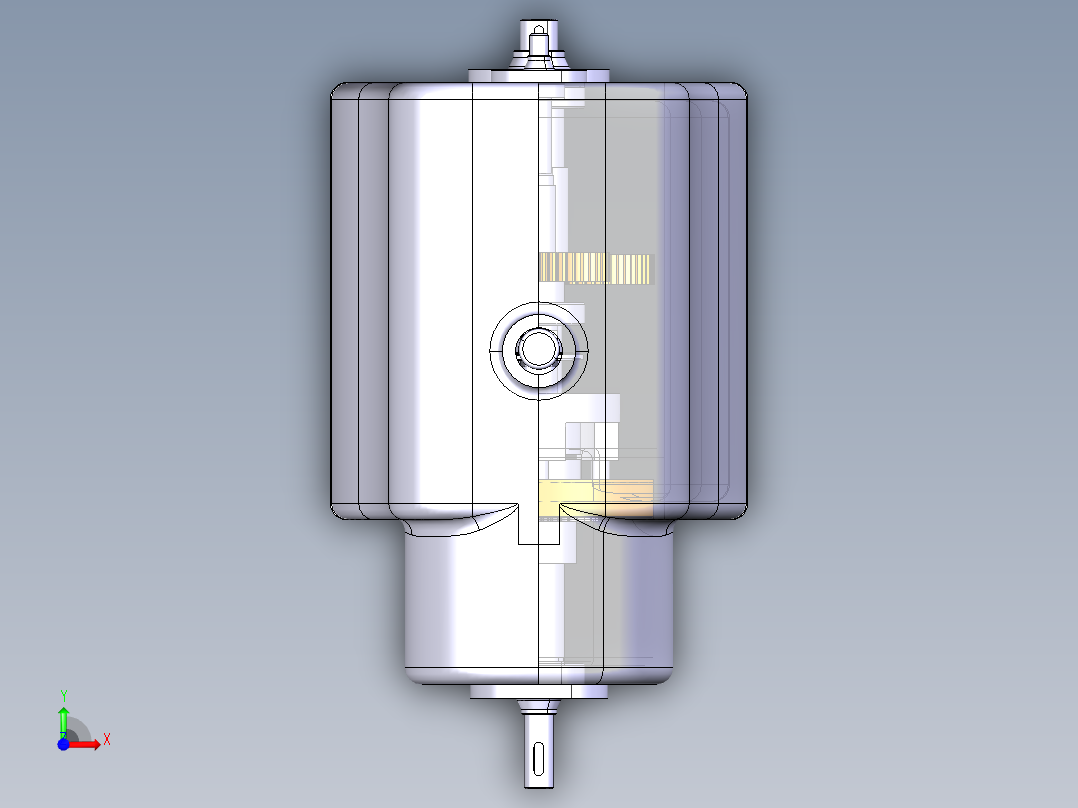 P100-汽车2K-H型行星齿轮分动器设计及三维catia建模前视图