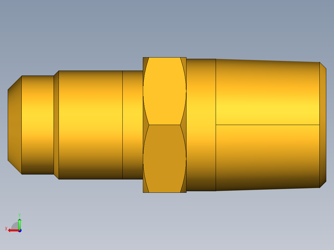 扩口式工业通用硬管接头Male Connector 48F-5-4后视图
