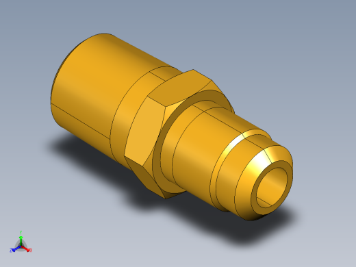 扩口式工业通用硬管接头Male Connector 48F-5-4正等轴测缩略图