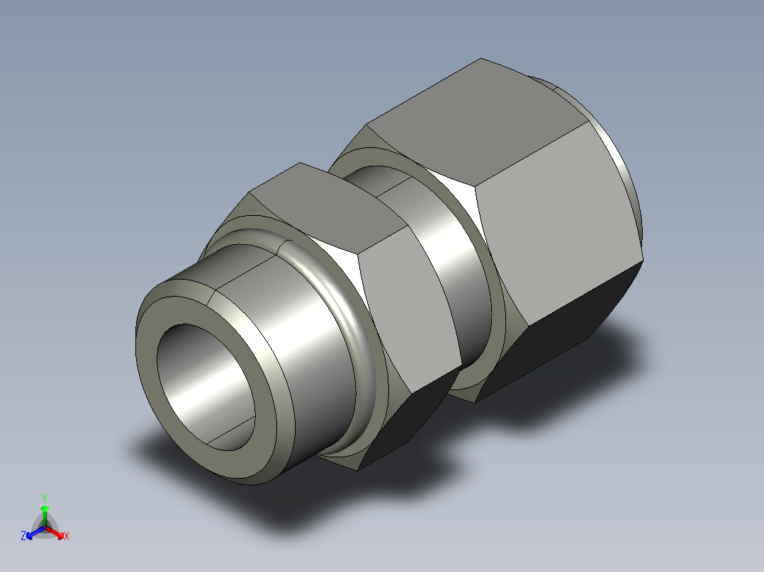 卡套式工业通用硬管接头12_f5bu-s正等轴测图