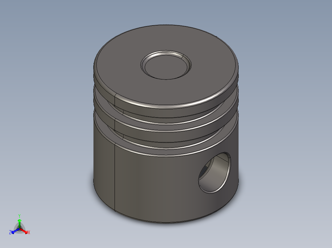 气缸电机-2851 Dark Stone Technic Engine Piston Round主视图