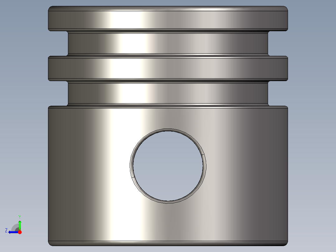 气缸电机-2851 Dark Stone Technic Engine Piston Round右视图