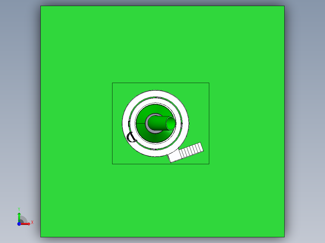 生料磨机三维模型前视图