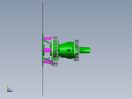 生料磨机三维模型左视缩略图
