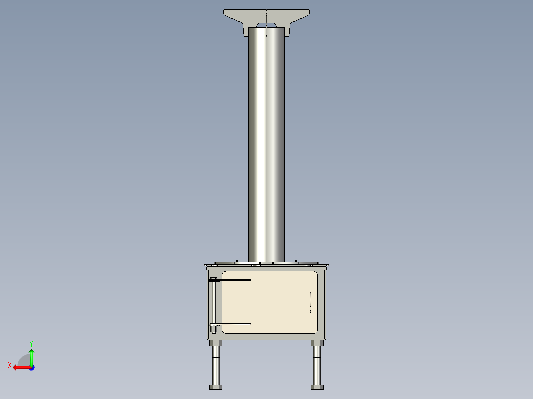 天野取暖炉子后视图