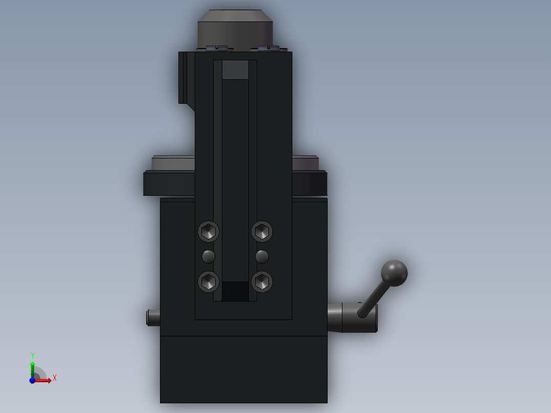 831004法兰盘加工工艺及钻4-φ9孔夹具设计【方案4】【含三维SolidWorks】前视图