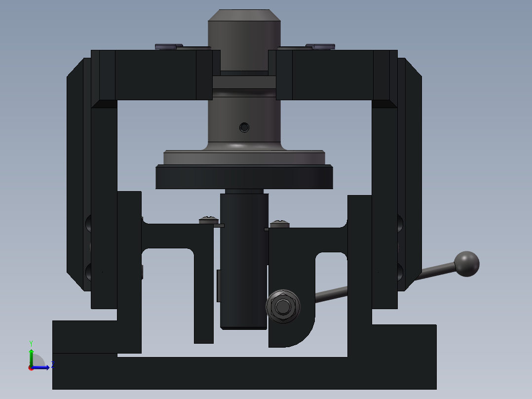 831004法兰盘加工工艺及钻4-φ9孔夹具设计【方案4】【含三维SolidWorks】左视图