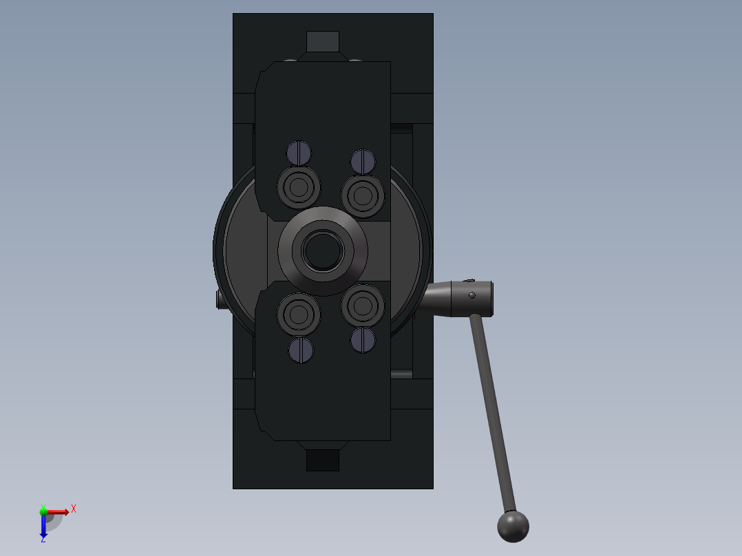 831004法兰盘加工工艺及钻4-φ9孔夹具设计【方案4】【含三维SolidWorks】俯视图