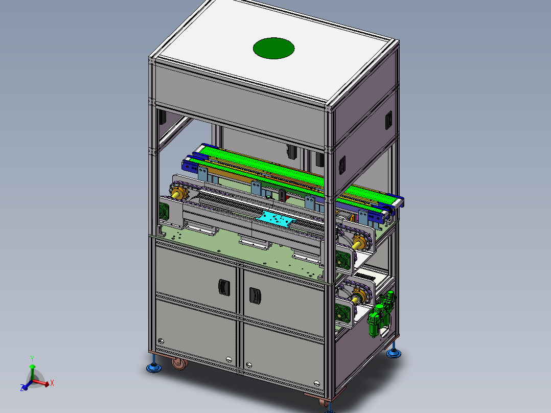 倍速链回流模块、循环流动线体3D模型 非标自动化机械三维