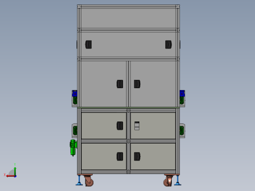 倍速链回流模块、循环流动线体3D模型 非标自动化机械三维后视缩略图